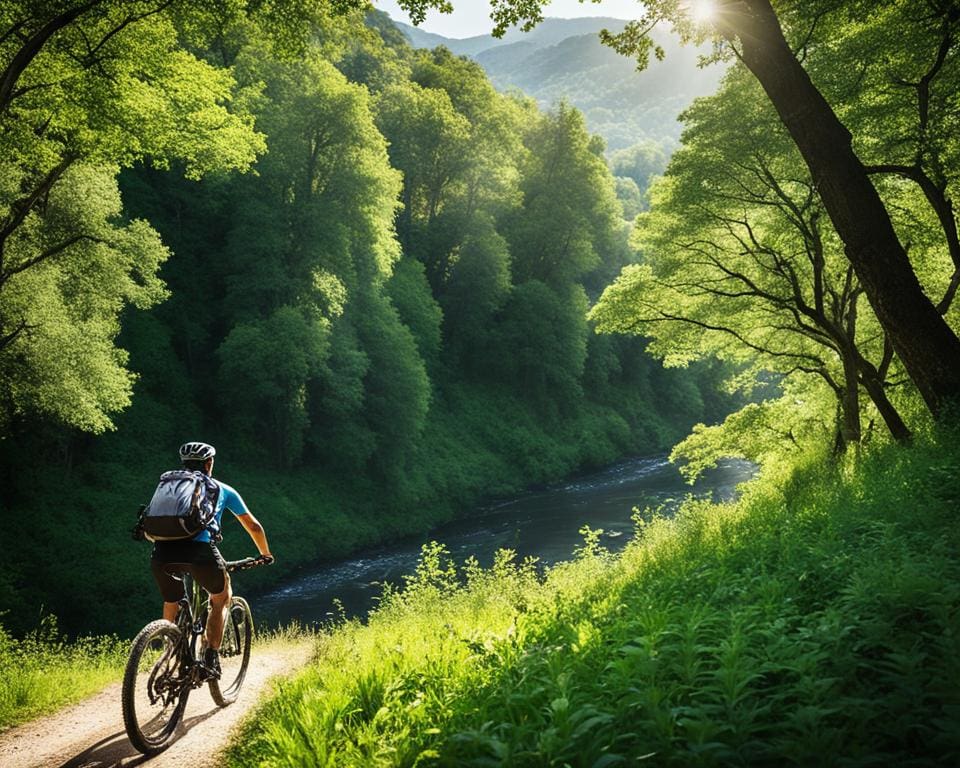 mountainbiken in Franse natuur