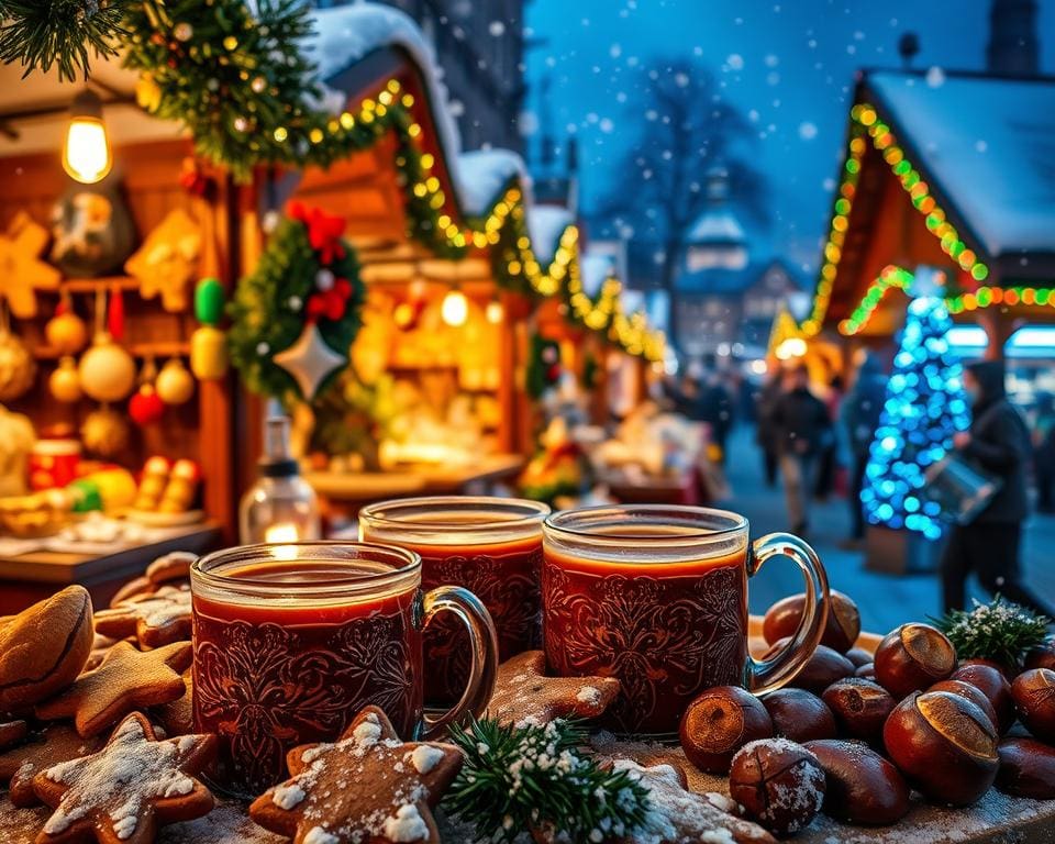 Glühwein en lekkernijen op de kerstmarkt Nürnberg