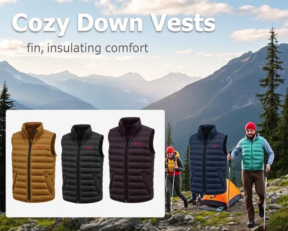 Warme donsbodywarmers voor outdooractiviteiten