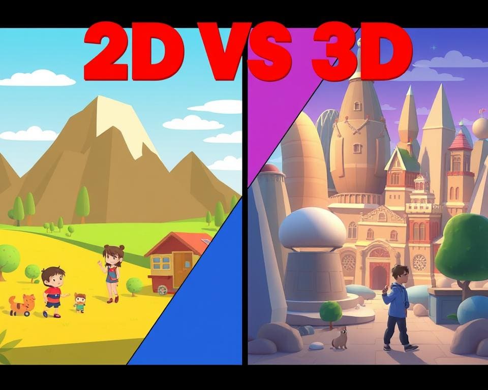 visuele verschillen tussen 2D en 3D animatie