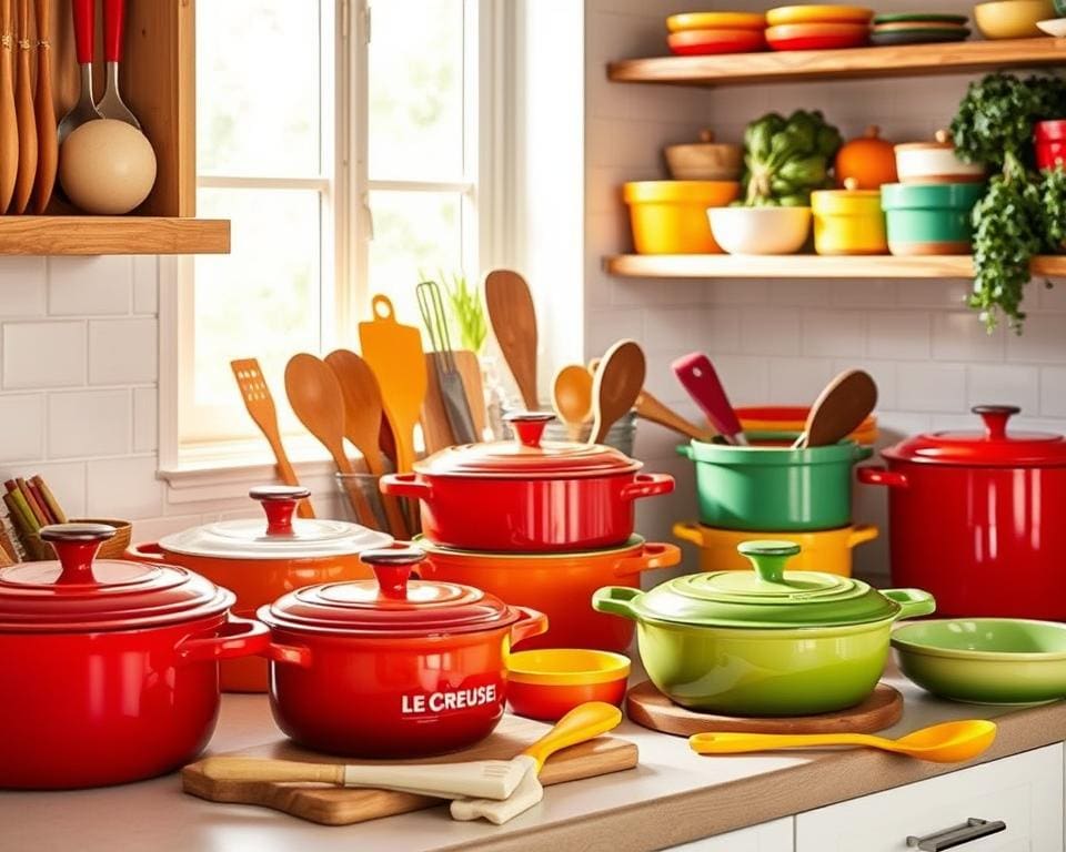 Le Creuset-keukenhulpen kleur en functionaliteit