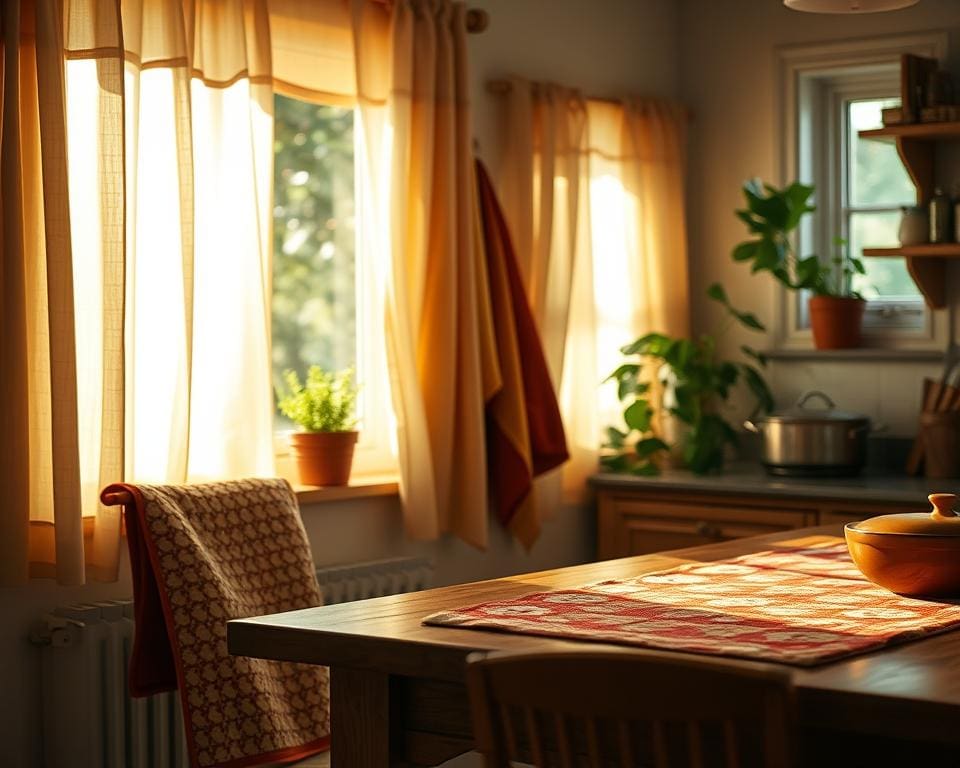 Hoe gebruik je keukentextiel als kleuraccent?