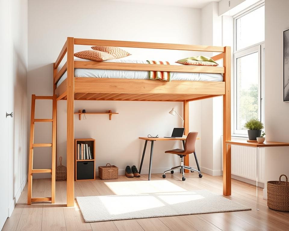 Hoe helpt een halfhoogslaper bij ruimtegebrek?