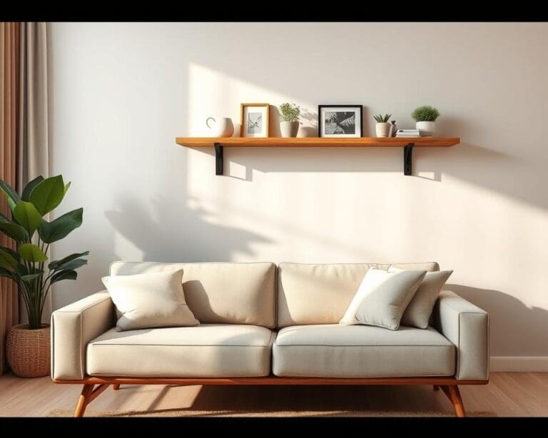 Welke wandplank past boven de bank?