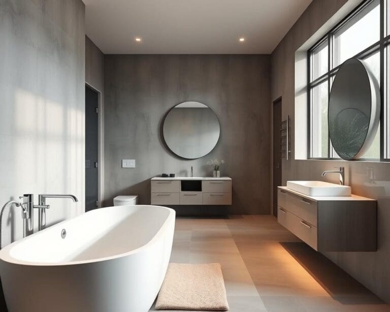 Hoe zorgt betonlook stucwerk voor een moderne badkamer?