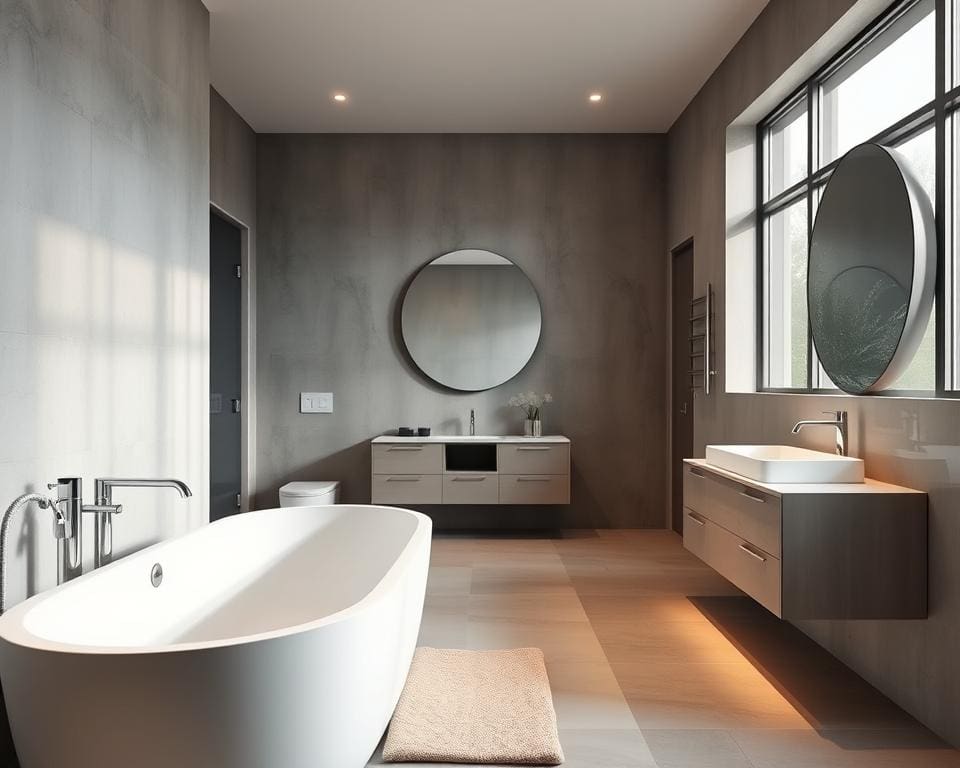 Hoe zorgt betonlook stucwerk voor een moderne badkamer?